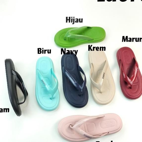 E7196A01 Jelly Andal Jepit Wanita Luofu Aret Endal Cewe