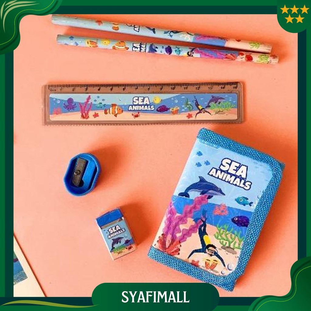 

Promo Kekinian - S5926 Stationery Set / Alat Tulis Set 6 In 1 Hadiah Souvenir / Paket Alat Tulis + Dompet Anak / Alat Tulis Set Karakter Ori