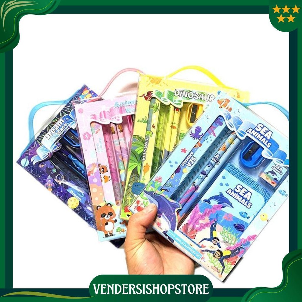 

2011 Stationary Set Kotak Pensil Anak Set Stationery Alat Tulis Kotak Pensil Karakter Promo 4.4