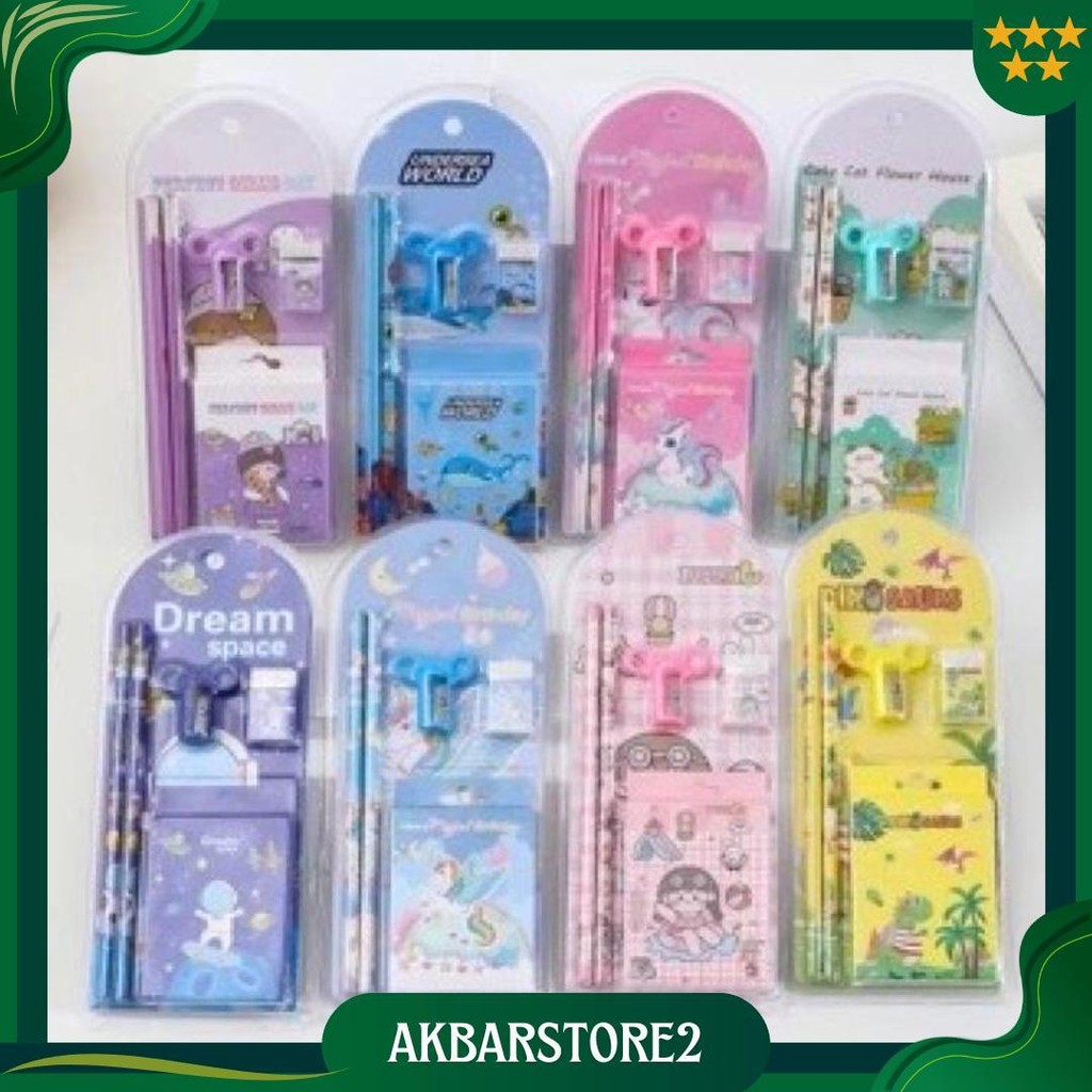 

(Hcm) Paket Alat Tulis Mika Set 5In1 Stationery Set Study Set Anak Karakter Set Alat Tulis Anak Tk Best Seller