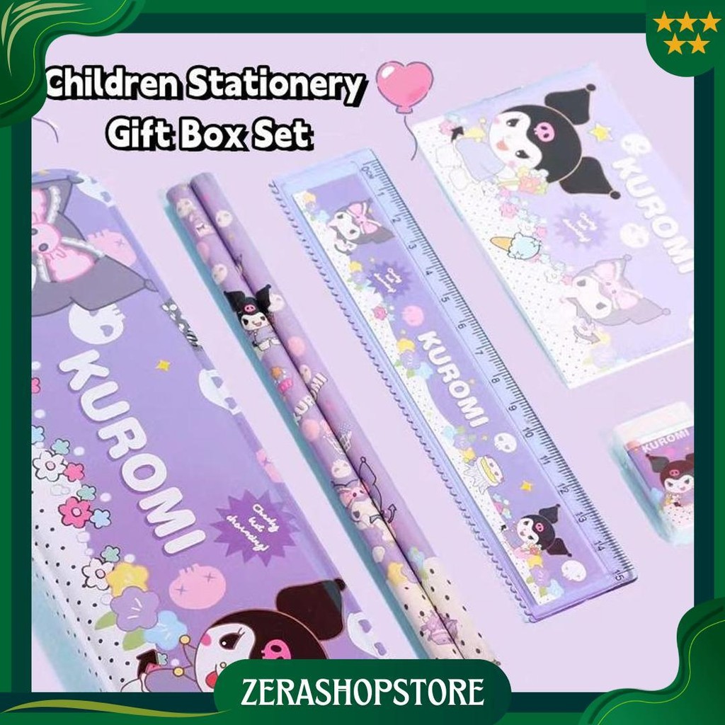 

Voova Set Alat Tulis Anak/ Kotak Pensil Anak Set 7 In 1 Stationery Untuk Hadiah Anak Sekolah Sanrio/ Alat Tulis Set Kotak Pensil Karakter Kuromi/ Set Atk Lucu Dan Murah Promo Puncak