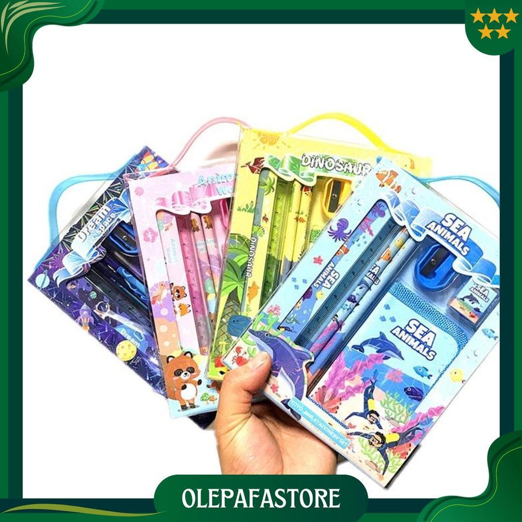 

2011 Stationary Set Kotak Pensil Anak Set Stationery Alat Tulis Kotak Pensil Karakter Promo Puncak