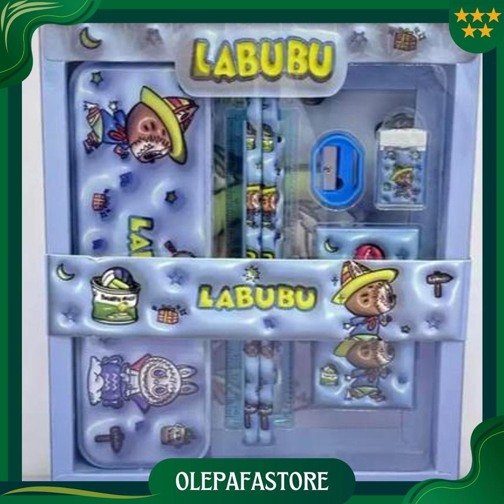 

Study Set 8015 Labubu Capybara Stationery Set Set Alat Tulis Karakter Viral Cod