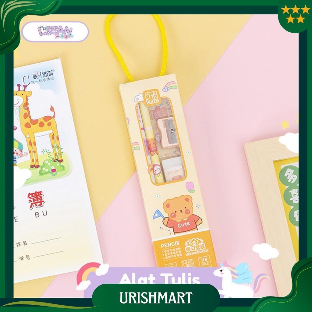 

Stationery Set Alat Tulis Sekolah 5 In 1 Lengkap Pensil Penggaris Penghapus Rautan Lucu Gratis Ongkir