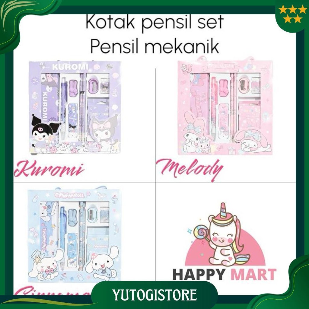 

Kotak Pensil Set Pensil Mekanik + Crayon Kuromi / Melody / Moroll Promo Puncak