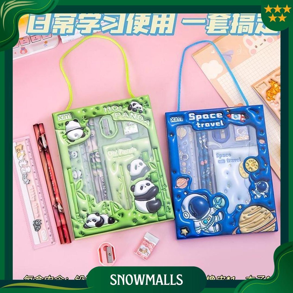 

(Belanjaonlineku)Alat Tulis Set 6 In 1 Stationery Set Karakter Lucu Pensil Rautan Penghapus Penggaris Set 6Pcs Perlengkapan Alat Tulis Sekolah Promo Puncak