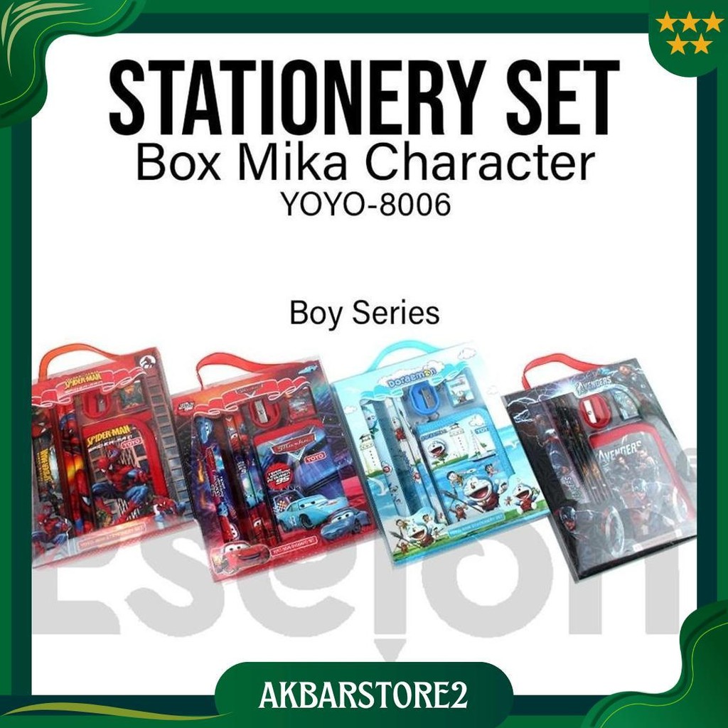 

Stationery Set 6In1+Dompet 8006 Box Mika / Paket Alat Tulis Set Gratis Ongkir