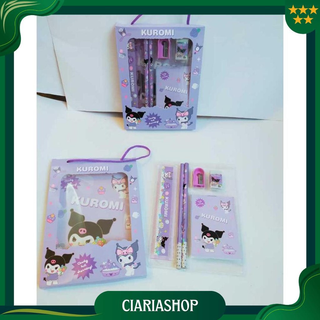 

Gift Set Alat Tulis Sekolah 6 In 1 Sanrio - Alat Tulis Pensil Sanrio Kuromi / Melody - Chinamorol - Set Alat Tulis 6 In 1 Motif Sanrio Atk Set Gratis Ongkir