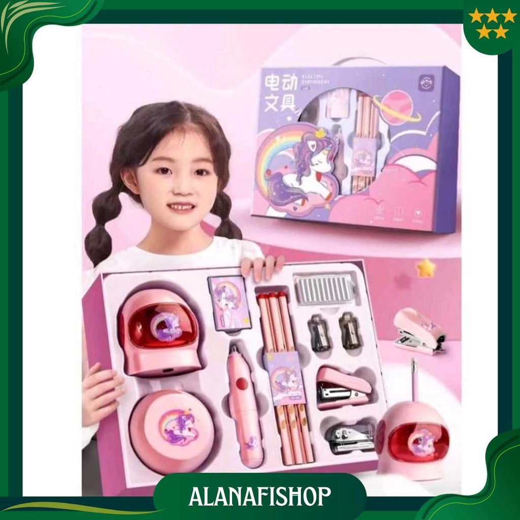 

Electronic Stationery Set / Set Alat Tulis Elektrik Rautan Penghapus Vacuum Pensil Promo