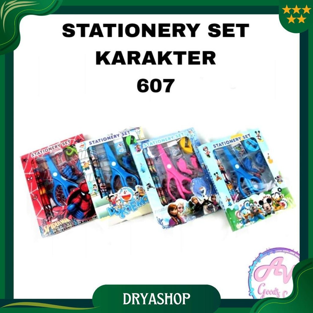 

Stationery Set 8In1 + Gunting Karakter 607 / Paket Alat Tulis Sekolah Set Best Seller
