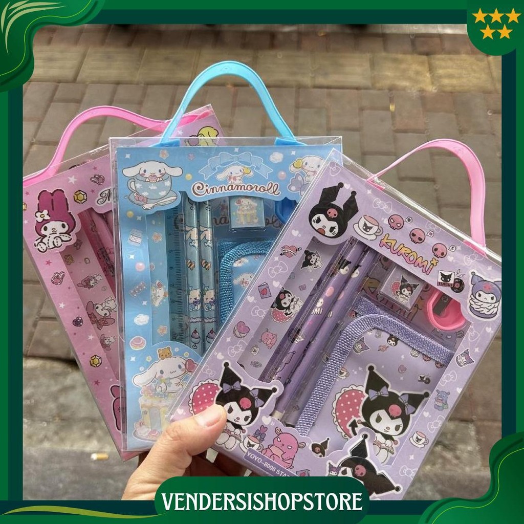 

Stationery Paket Set Alat Tulis Anak Jinjing Lucu Viral Study Set 6In1 Dompet Souvenir Hadiah Anak Gratis Ongkir