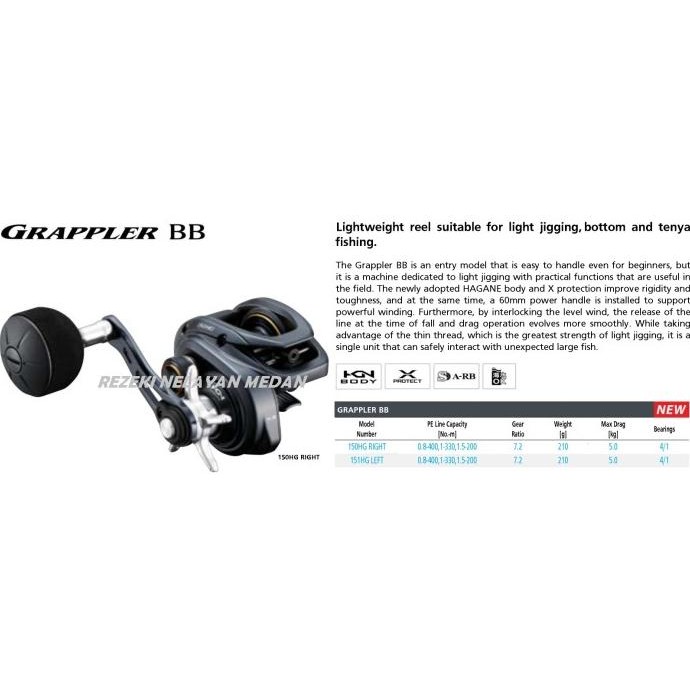 TERMURAH - REEL BAITCASTING SHIMANO GRAPPLER 2022 151 HG