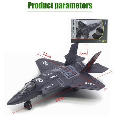 Mainan Miniatur Pesawat Tempur F 35 Diecast 22Cm Bahan Alloy
