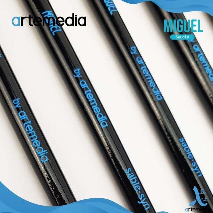 

Kuas Lukis Artemedia Miguel Round Sable-Syn Brush Set 8 Original Dan Terpercaya