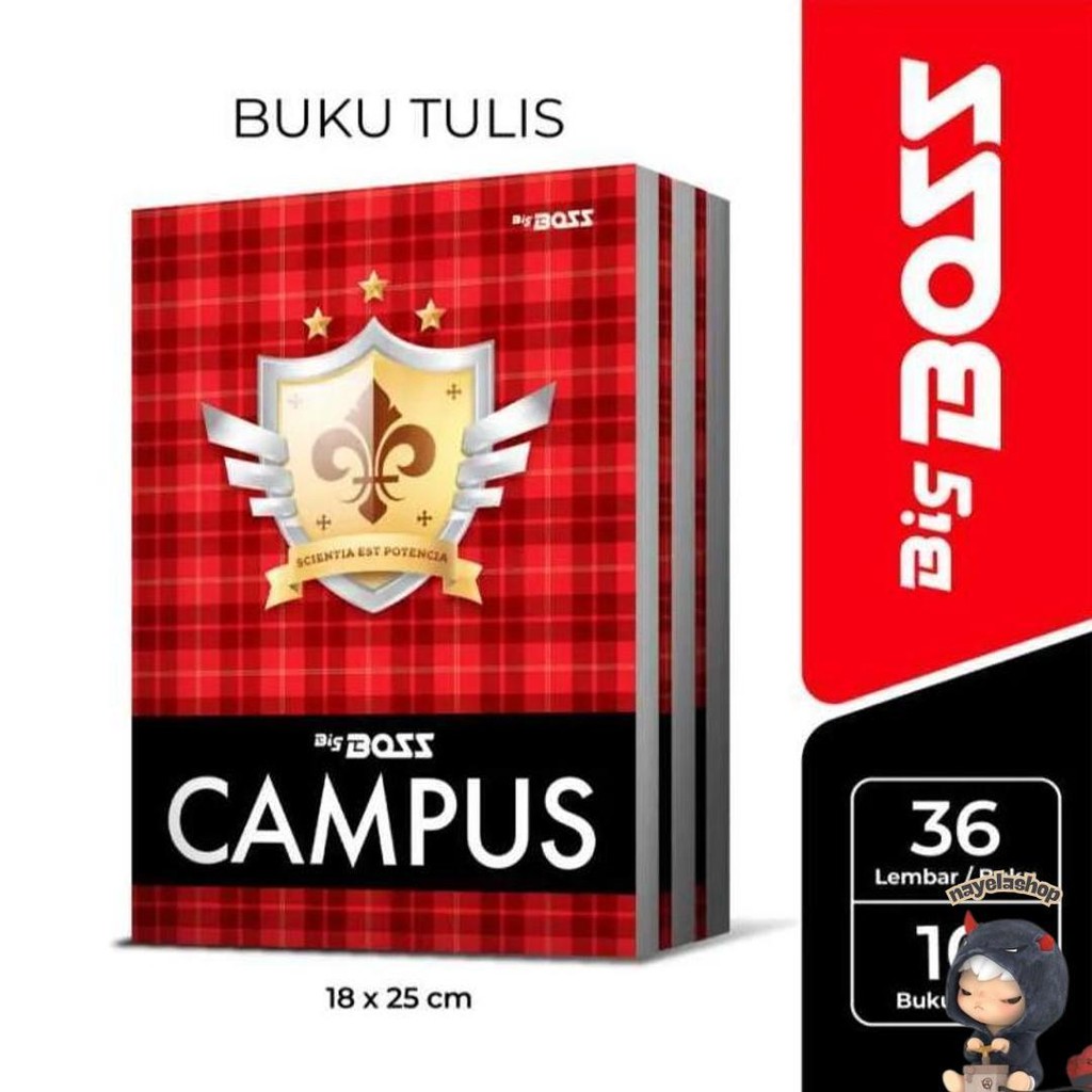 

(1Pak Isi 10Pcs)Big Boss Buku Tulis 36 Lembar / Buku Tulis Big Boss 36 Lembar 1 Pak Isi 10 Buku Promo