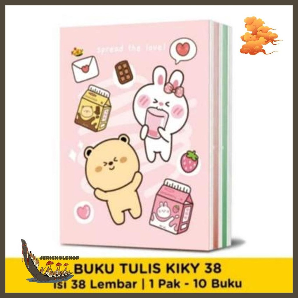 

(10 Buku) Buku Tulis Sekolah 38 Lembar Kiky / Buku Okey Garis Isi 1 Pack Murah