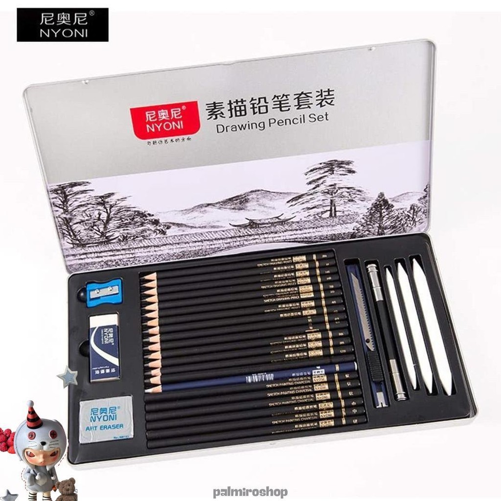 

Nyoni Sketch Drawing Pencil Set 29 / Pensil Lukis Sketsa Set Lengkap Kilat