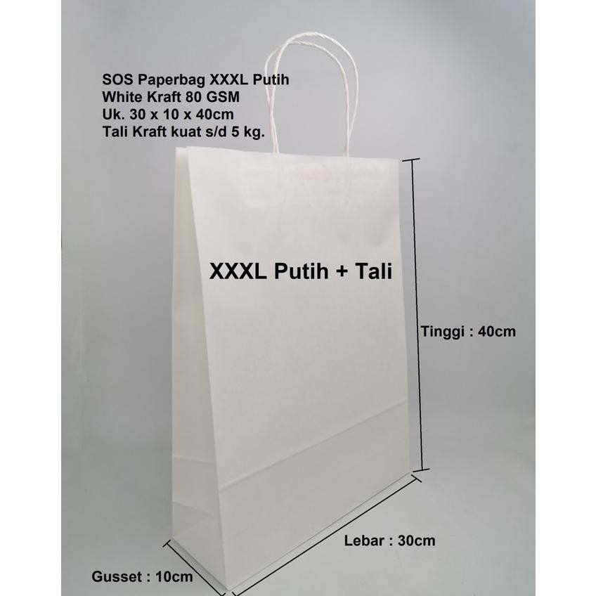 

10 Pc Rbag L Putih Tali 5G Elegan