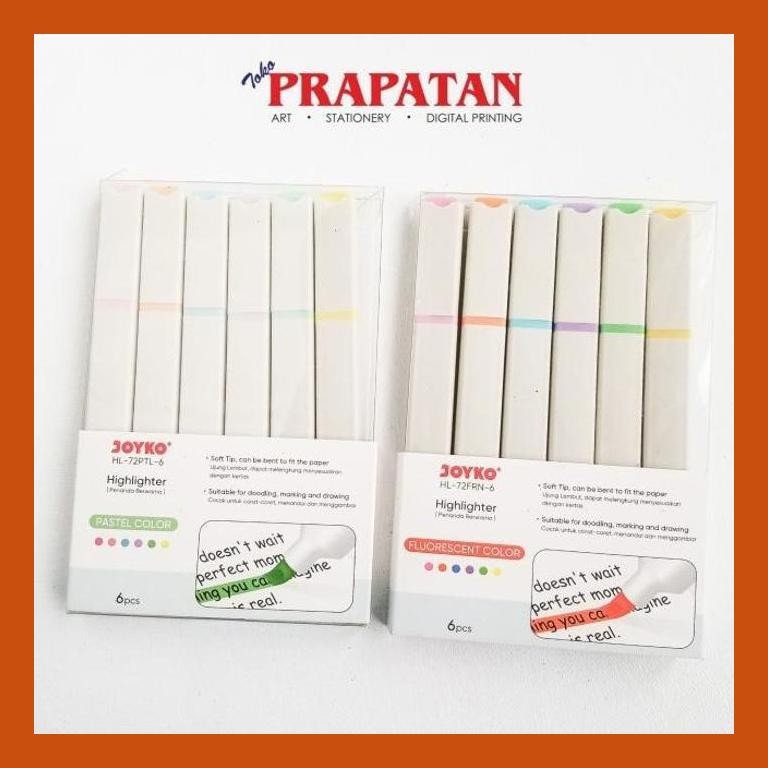

[ PERALATAN LUKIS / GAMBAR ] JOYKO HIGHLIGHTER PASTEL FLUORESCENT HL-72 PACKING AMAN