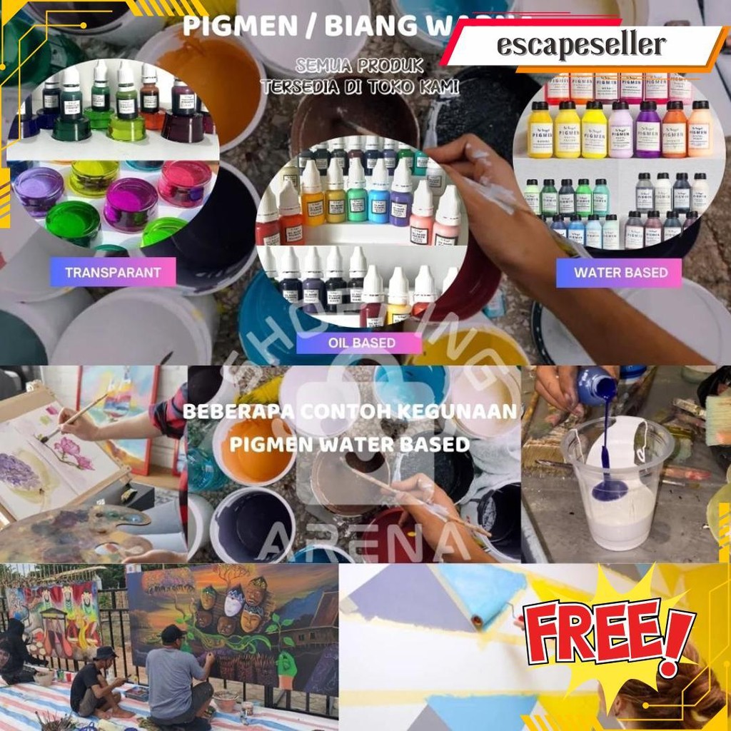 

Pigmen 60Gr Besar Pewarna Cat Tembok Sablon Clay Semen Slime Squishy Basis Air Pigment Pewarna Pigment Color Colour Bundle Slime Waterbased Tie Dye Pigment Drawing Warna Warni Air Cair Cairan Liquid Paint Kerajinan Prakarya Crafting Shopping Arena Malang