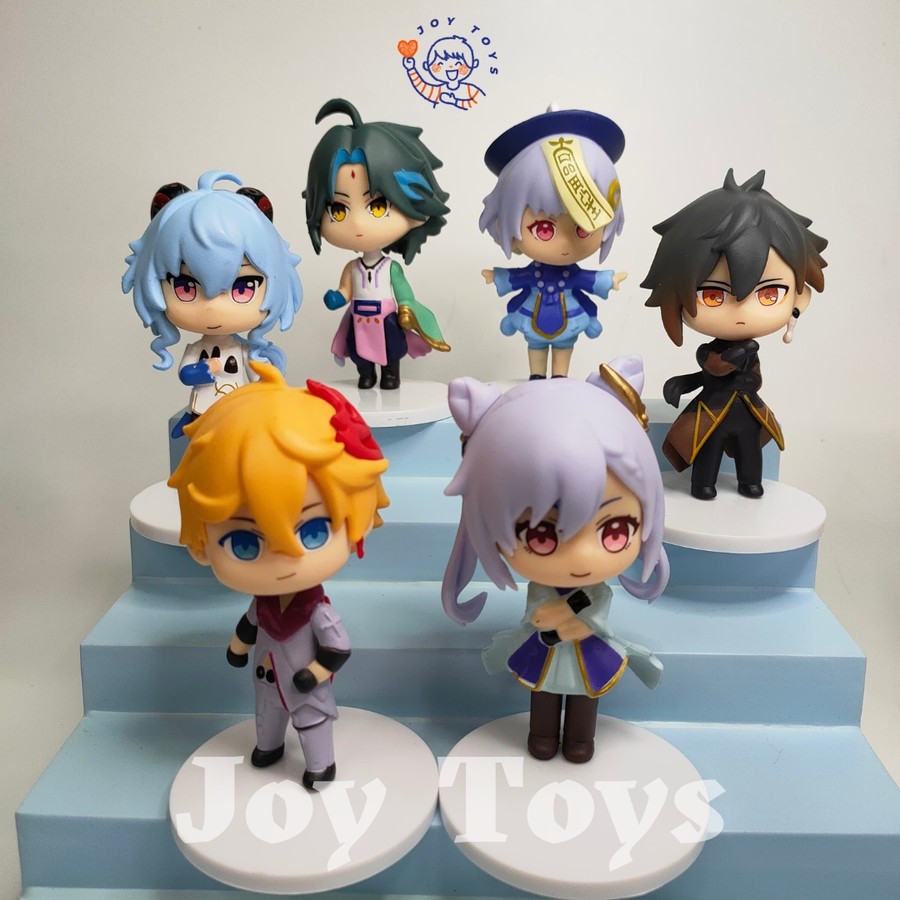 ACTION FIGURE GENSHIN IMPACT 6 PCS, HIGH QUALITY GAME, CHILDE, ZHONG LI, GANYU, XIAO,  QIQI, KEQING