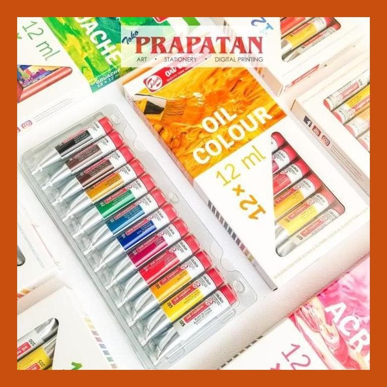 

[ PERALATAN LUKIS / GAMBAR ] TALENS OIL COLOUR SET 12X12ML / CAT MINYAK SET TALENS COD