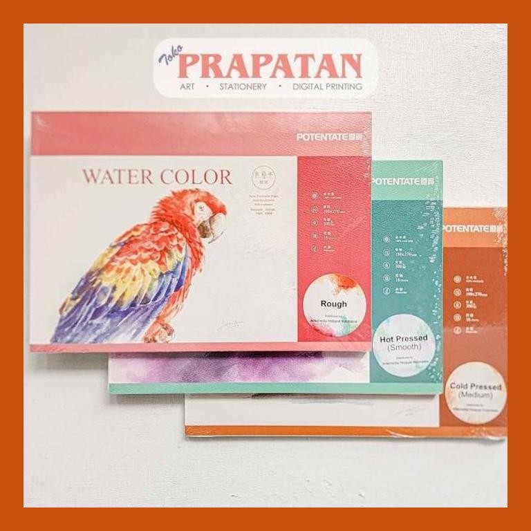 

[ PERALATAN LUKIS / GAMBAR ] POTENTATE WATERCOLOR PAD 190X270MM 100% WOOD PULP 300GSM GOOD QUALITY