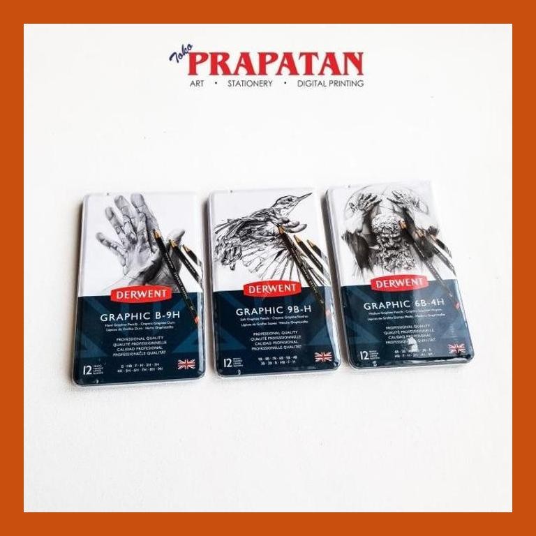 

[ PERALATAN LUKIS / GAMBAR ] DERWENT GRAPHIC 9B-H PENSIL SKETSA / SOFT GRAPHITE PENCILS PACKING AMAN