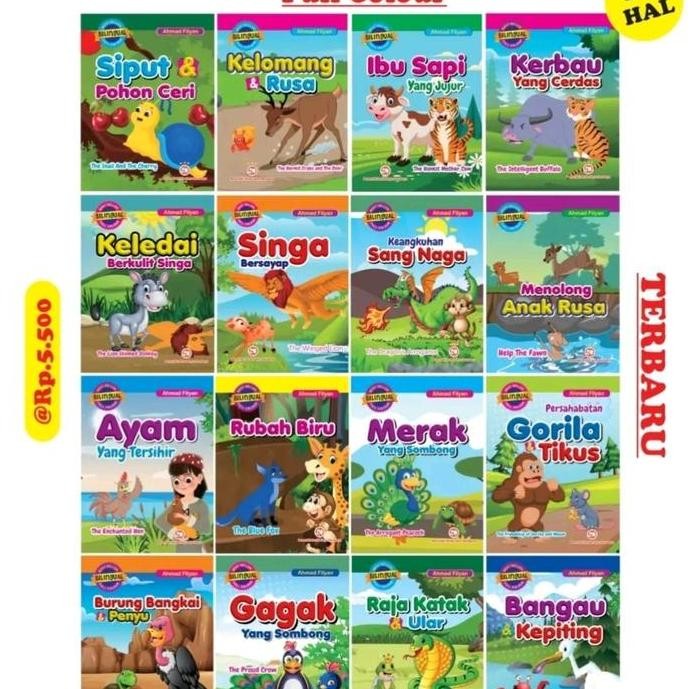 

PAKET ISI 16 BUKU DONGENG FABEL BILINGUAL CERITA ANAK SERBA JAYA BOOKS