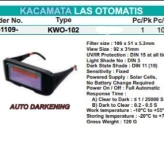 KACAMATA KACA MATA LAS OTOMATIS AUTODARK SAFETY GLASSES WIPRO KWO102
