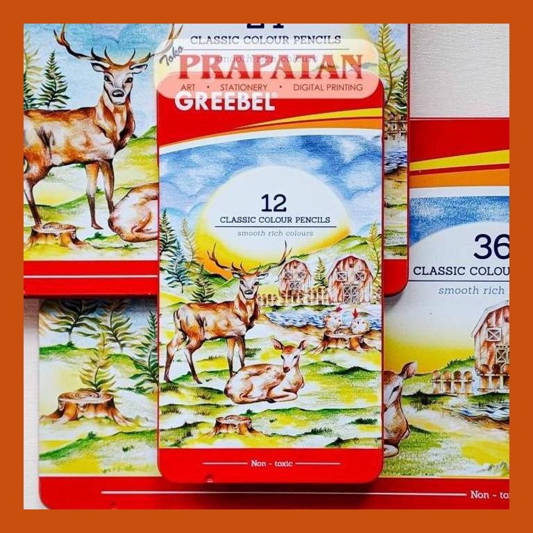 

[ PERALATAN LUKIS / GAMBAR ] PENSIL WARNA GREEBEL CLASSIC METAL TIN CASE | COLOR PENCIL COD