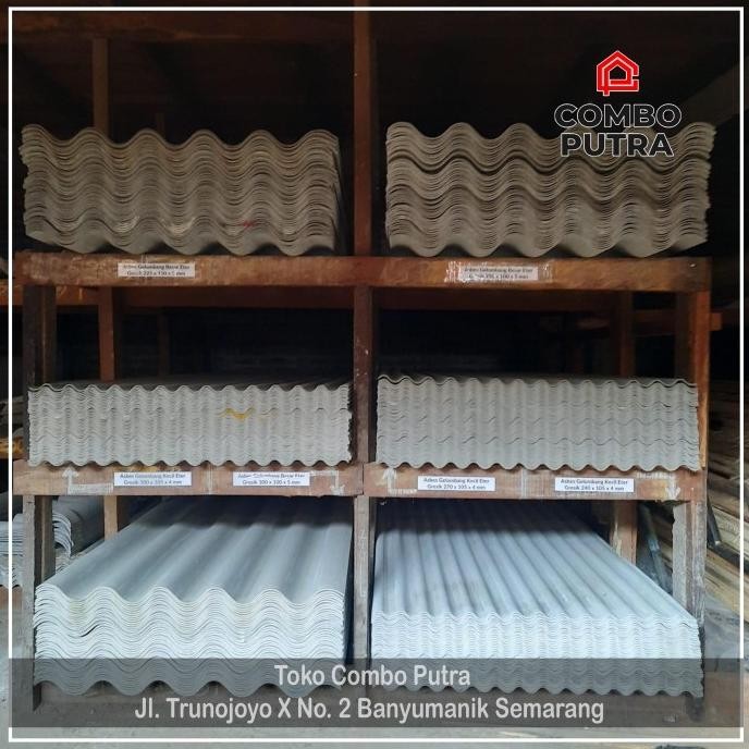 Atap Asbes Gelombang Besar Eter Gresik Tebal 5 mm gol