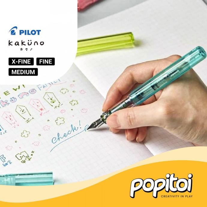 

TERBARU - Pilot Kakuno Fountain Pen M F EF (Medium Extra Fine) 0.3 0.5 0.7 mm Pulpen Pena