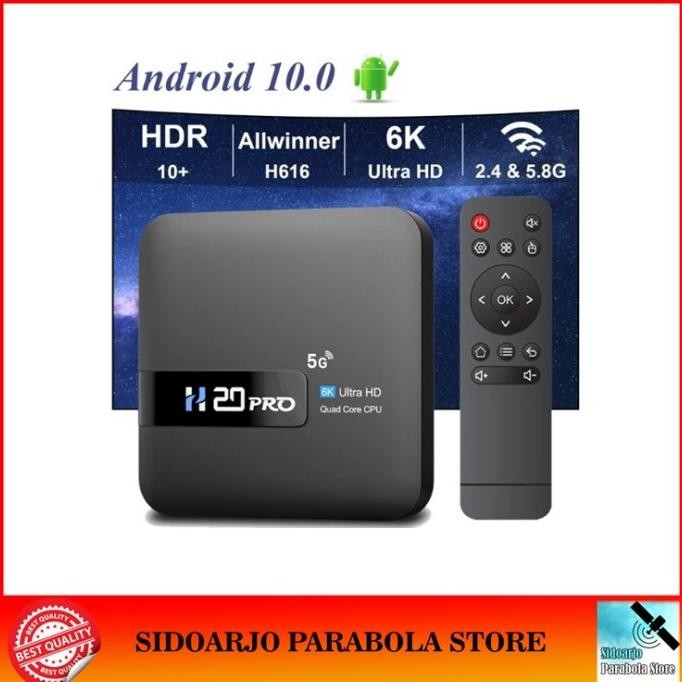 TERLARIS - Set Top Box Smart TV Android Box Digital H20Pro H20 Pro 4K UHD Resolution Wifi USB HDMI A