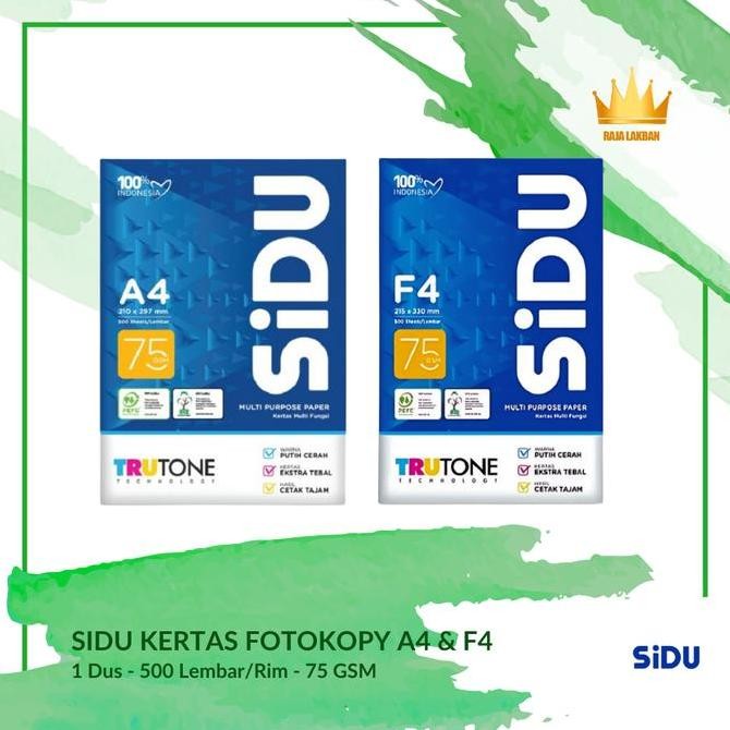 

Kertas HVS Kertas Fotocopy A4 & F4 Sinar Dunia / SIDU/ 500 Lembar per Rim - Dus