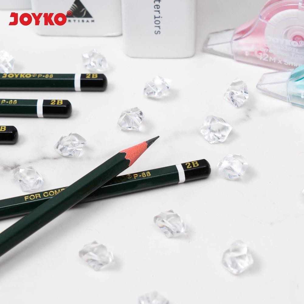 

Ufo-2025 Pensil Kayu Joyko P88 Pencil 2B Komputer Ujian Grosir P-88 Gross Box [144Pcs]