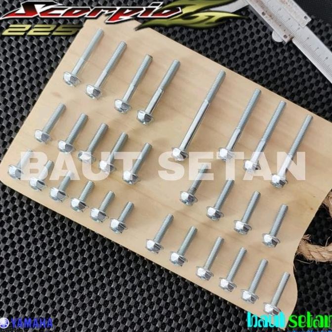 Baut Set Blok Mesin Kanan Kiri Motor Yamaha Scorpio Z 2005-2014 Mode Dua Kunci Original Dan Terlaris