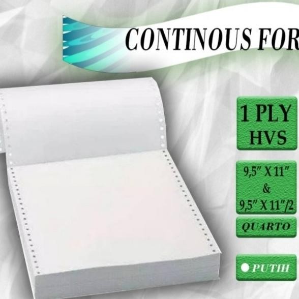 

Kertas continuous form 1 ply 9 1/2 x 11 bagi 2 1 dus
