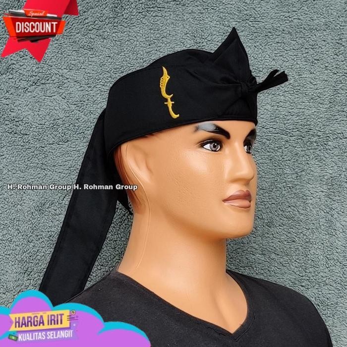 Sale Udeng Iket blangkon khas sunda bendo sunda jawa bali Blangkon hitam Macan Siliwangi Kujang Padj