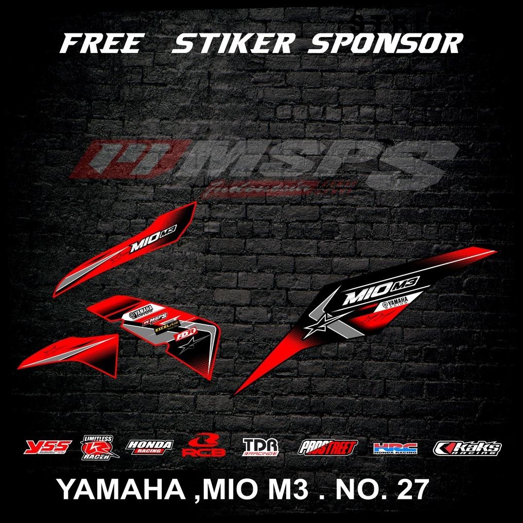 Best Seller (Cod) Stiker Mio M3/Z Decal Striping Standar Mio M3/Z Premium Racing Kode 27 Original