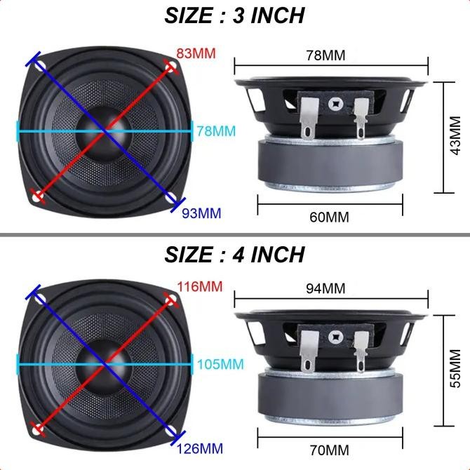 Sale Speaker 3 Inch 4 Inch Fullrange Mid Bass Hifi Full Range Mid Woofer