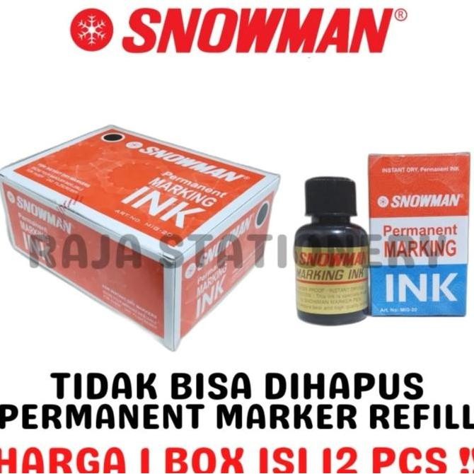 

BEBAS ONGKIR - SNOWMAN PERMANENT MARKER REFILL BLACK BLUE RED TINTA ISI ULANG SPIDOL SNOWMAN HITAM BIRU MERAH LUSIN BOX MIG-20 [12PCS]