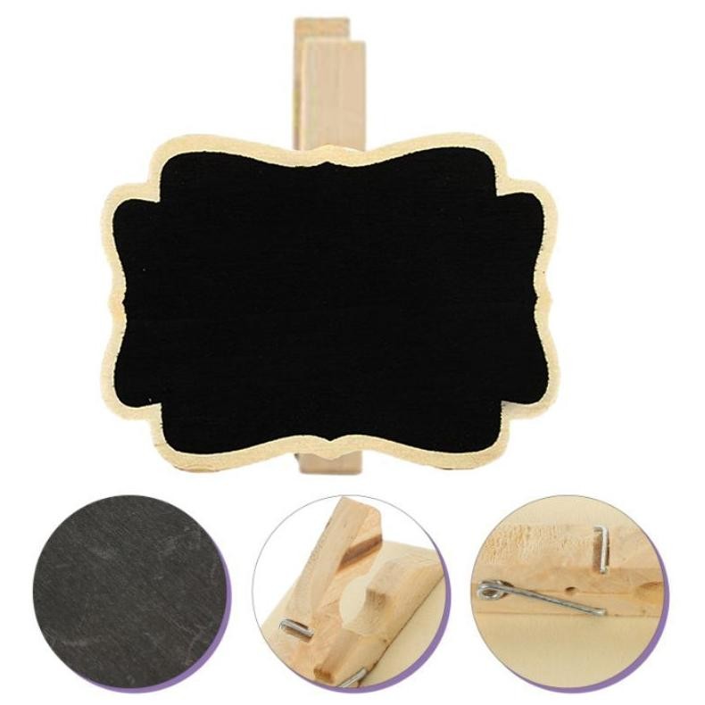 

aw-96 10pcs Papan Tulis Kapur Mini Blackboard Clip Bahan Kayu Papan Tulis Blackboard Kapur Mini Black Board Termurah