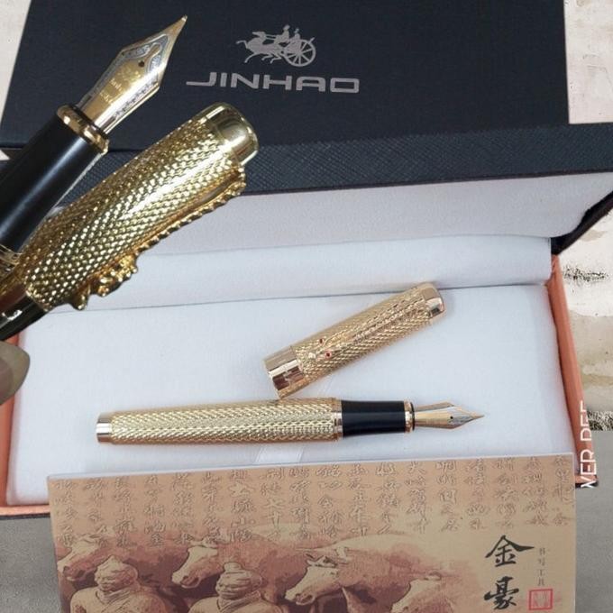 

NEW Pulpen Red Eye Dragon Fountain Pen Exlusive Signature Original JINHAO Lengkap Dengan Box Premium Dan Book Guide Writing