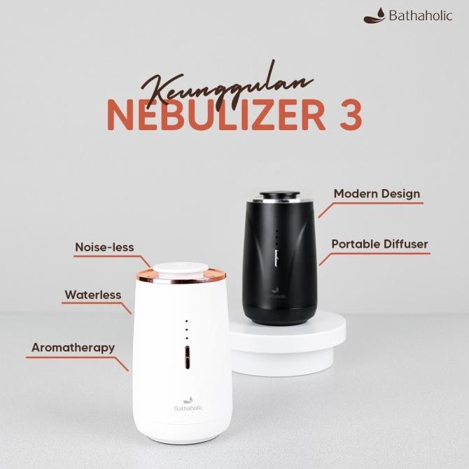 Bathaholic - Diffuser Nebulizer 3 Waterless Portable Aromatherapy - Kapasitas 10ml Aromatherapy Esse