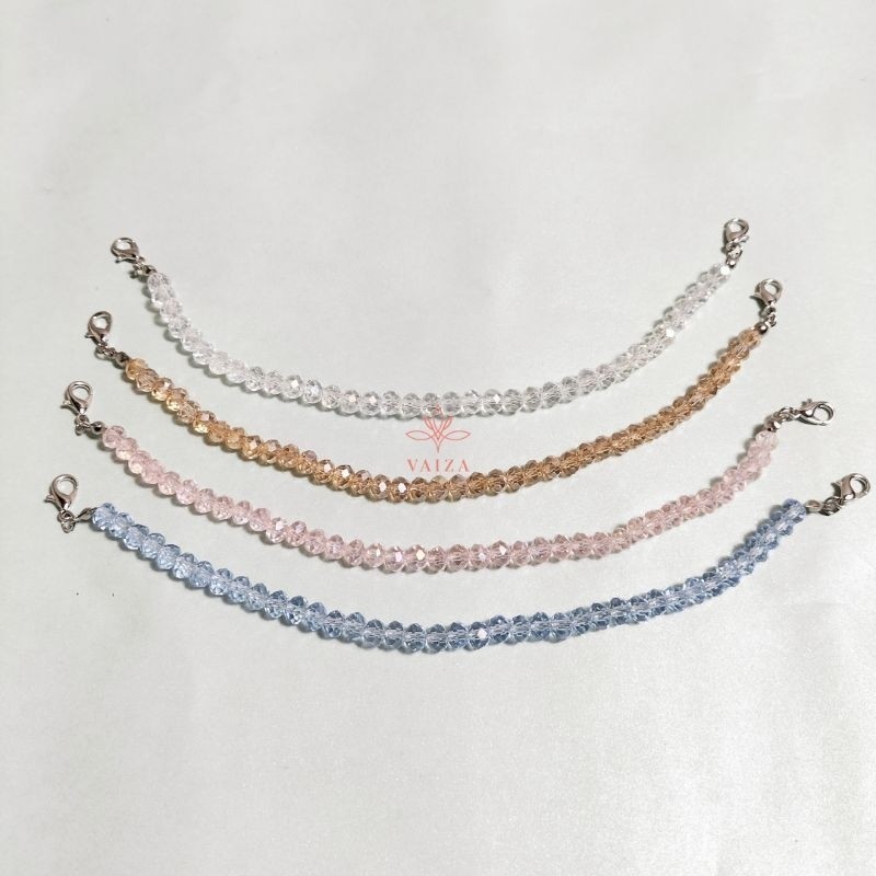 VAIZA - [ Konektor Masker Kristal 6mm ] Konektor Hijab Kristal Ceko Swarovski / Pengait Masker Duckb