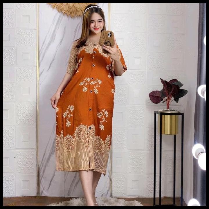 Terlaris Daster Andin Busui Friendly Kancing Depan Bumil Rayon Motif Hitam Hamil Ibu Simpel Salur Bu