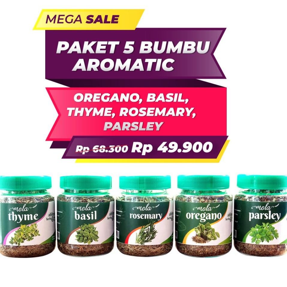 

Paet 5 Bumbu Aromatic Ii 1 Oregano 1 Bail 1 Parley 1 Thyme 1 Roemary Ering