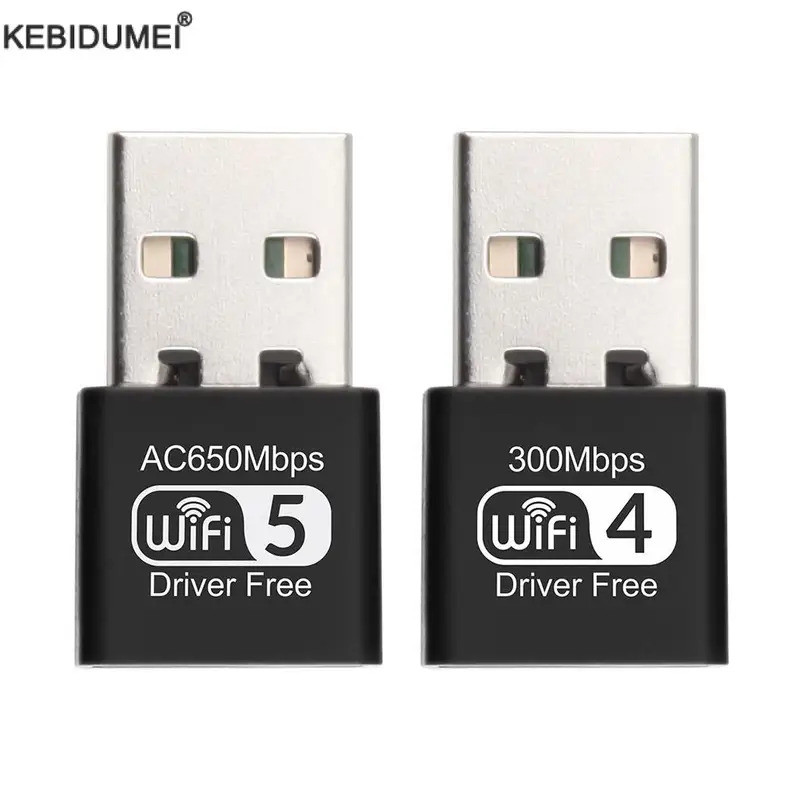 Adaptor WiFi B 650Mbps 300Mbps Dual Band 2.4G 5.8Ghz Penerima Eksternal Nirkabel RTL8811CU Dongle Wi