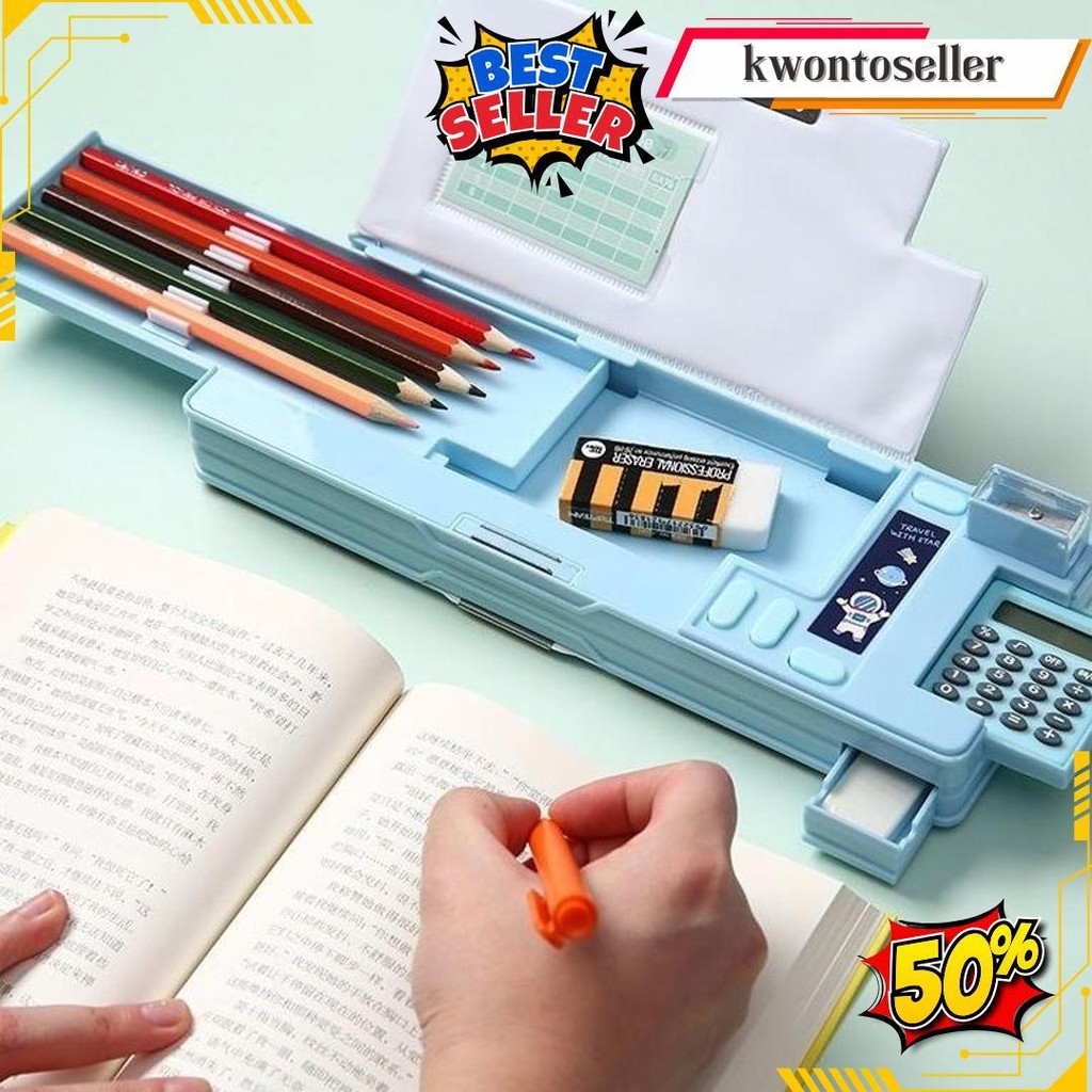 

[Penjual Lokal] Kotak Pensil Multifungsi Kotak Alat Tulis Pop Out Tempat Pena Berkapasitas Besar Dua Sisi Astronot Dengan Kalkulator Rautan Pensil Terlaris